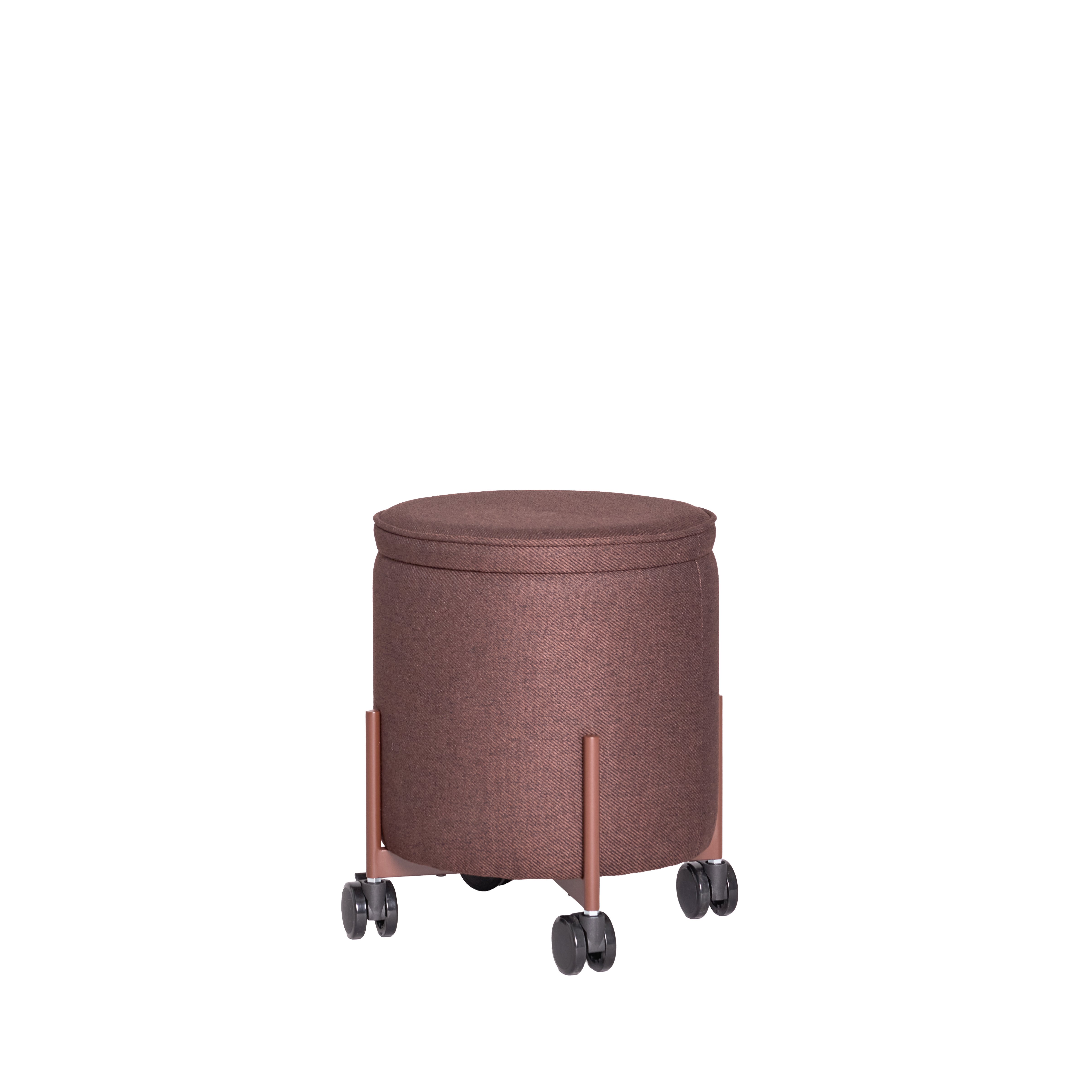 Hübsch - Contain Pouffe - Brown - Small ø39xh45cm