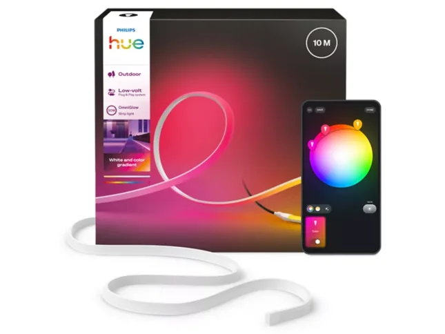 Philips Hue - OmniGlow 10m Utendørs LED-Strip - White and Color Ambiance - Matt Hvit