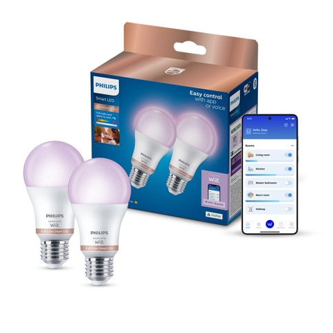Philips Smart LED - Smart LED RGB A60 Pære - E27 - 1521lm - 2-Pakke