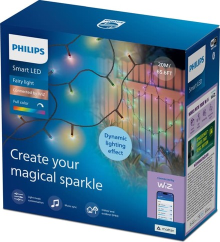 Philips Smart Lighting RGBIC ljusslinga 20 m – Smart Wi-Fi, Matter, IP65
