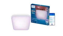 Philips Smart Lighting LED taklampa fyrkantig 24W – RGB och justerbart vitt ljus, Wi-Fi, 37,5 cm