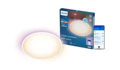 Philips Smart Lighting WiZ Rune Deckenleuchte 21W Weiß – 2 Lichtzonen, RGB & einstellbares Weißlicht, Matter