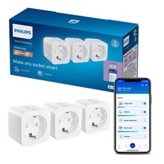 Philips Smart Led - Smart Plug Matter - Typ F - 3-Pack - Vit