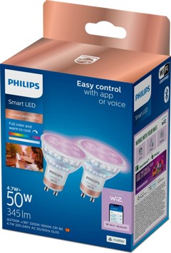 PSL - Smart LED RGB GU10 Spot PAR16 - 345lm - 2-Pack