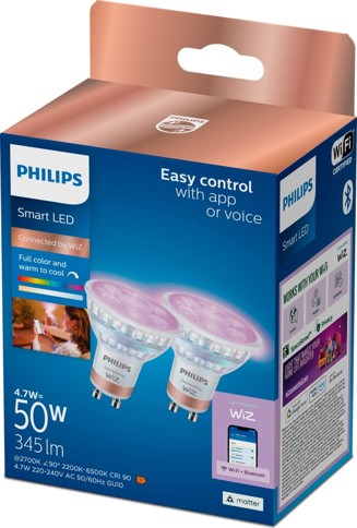 PSL - Smarter LED RGB GU10 Spot PAR16 - 345lm - 2er-Pack
