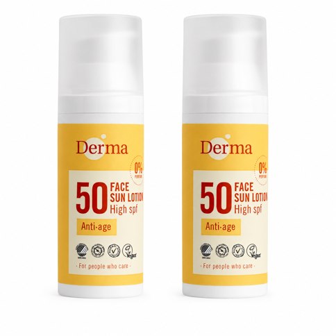 Derma - 2 x Face Sun Lotion SPF50 - 50 ml