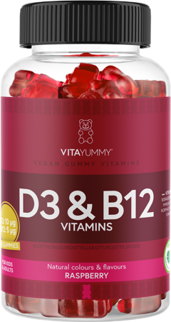 VitaYummy - D3 & B12 Vitamins - Raspberry - 60 pcs.
