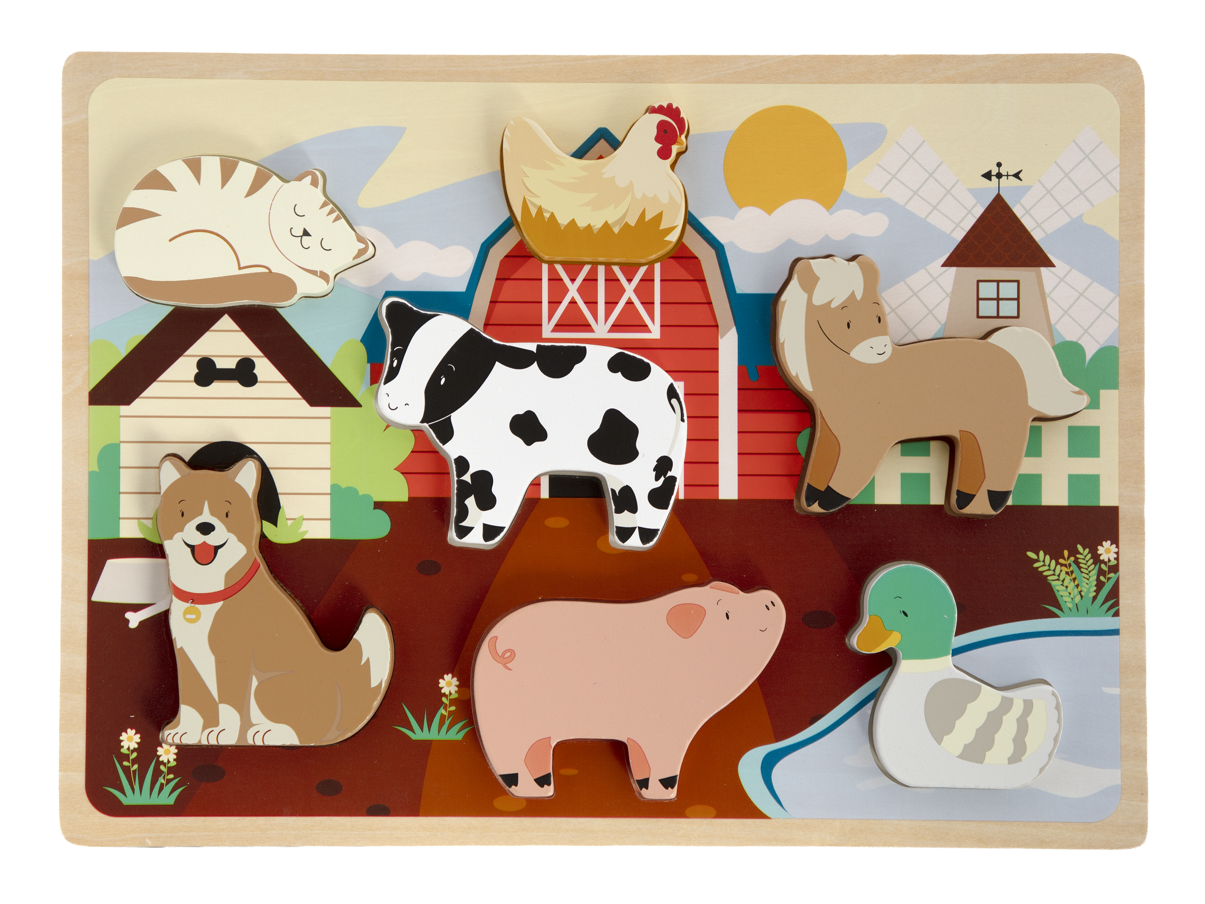 Moxy - 3D Wooden Puzzle, 7 pcs - Farm