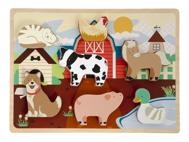 Moxy - 3D Wooden Puzzle, 7 pcs - Farm