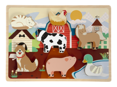 Moxy - 3D Wooden Puzzle, 7 pcs - Farm