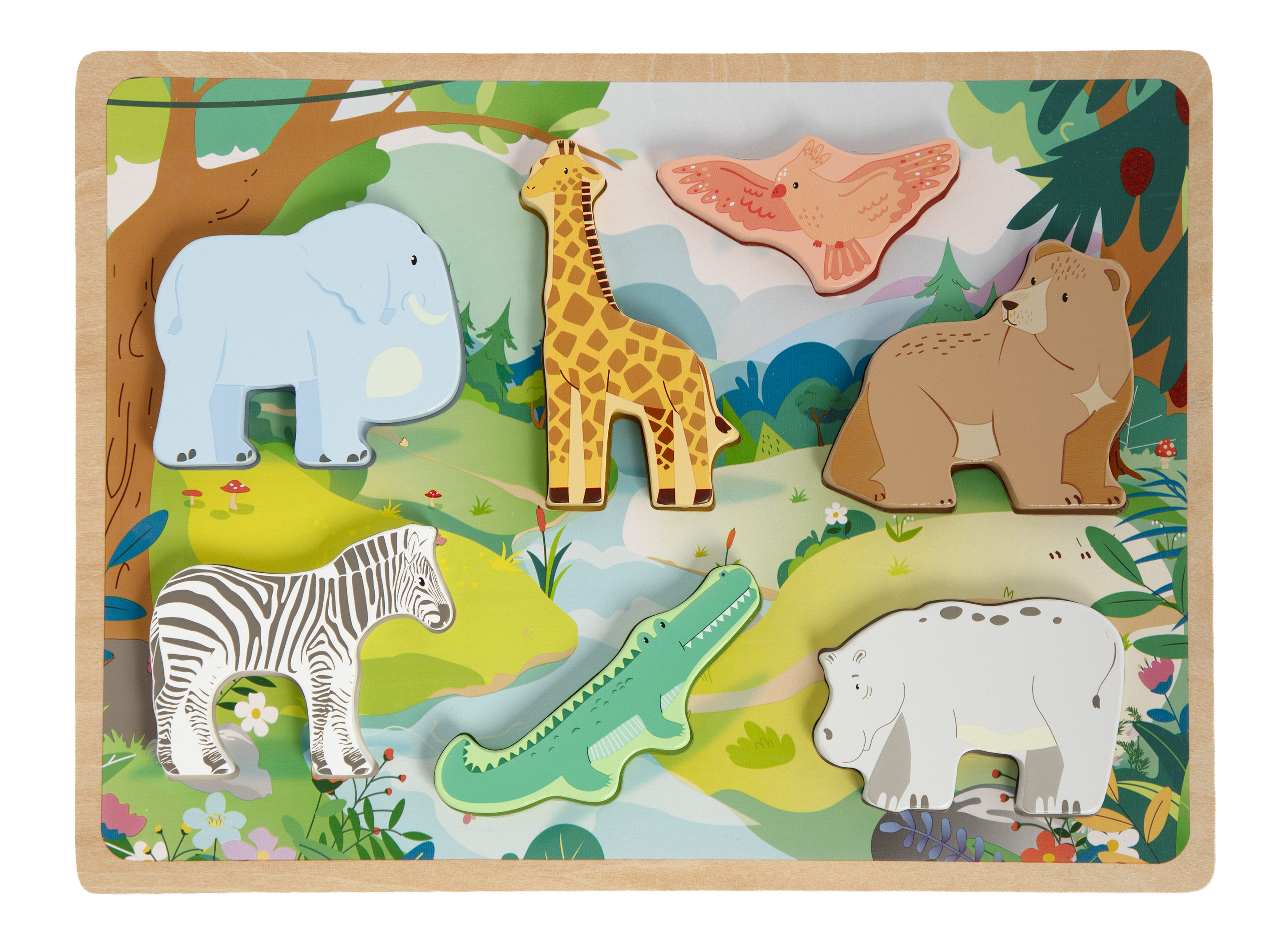 Moxy - 3D Wooden Puzzle, 7 pcs - Jungle
