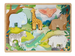 Moxy - 3D Wooden Puzzle, 7 pcs - Jungle