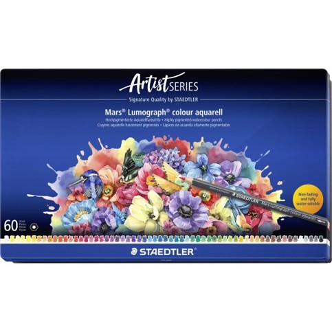 Staedtler – Mars Lumograph Aquarell Buntstifte – 60 Stück sortiert