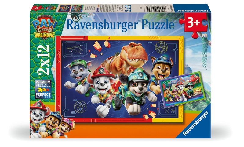 Ravensburger - Paw Patrol 3 Dino Movie 2x12p (12004364)
