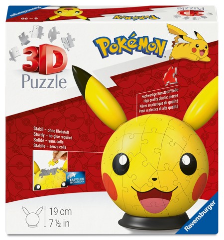 Ravensburger - 3D Puzzle Pikachu with Ears 72p (12008076)