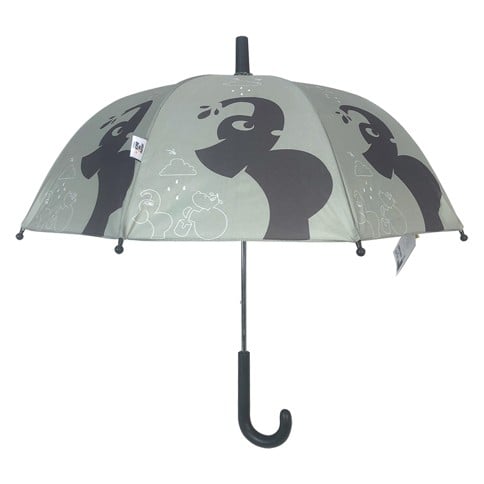 Follow the Duck - Umbrella with Elephant Print - Sage Green - 64 cm