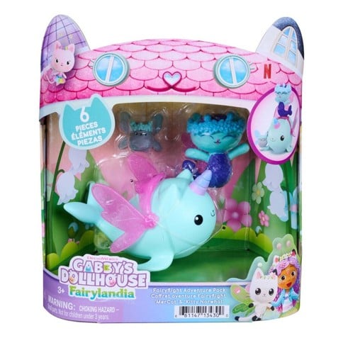 Gabby's Dollhouse Mercat and Narwhal figure set