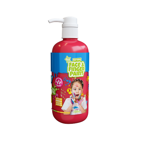 Natural Face & Finger Paint - 1000ml Bottle Dispenser - Red (109007)
