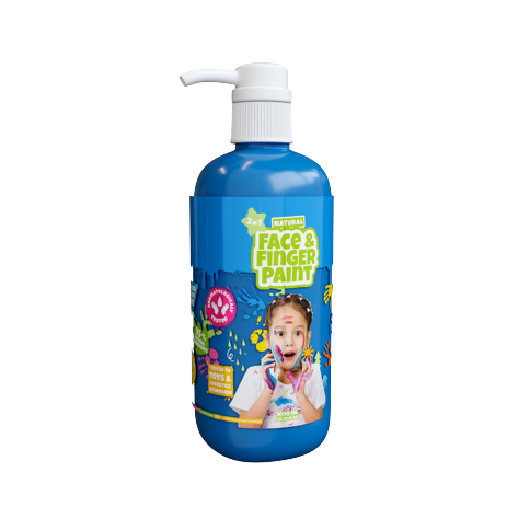 Natural Face & Finger Paint - 1000ml Bottle Dispenser - Blue (109008)