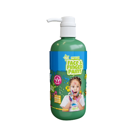 Natural Face & Finger Paint - 1000ml Bottle Dispenser - Green (109009)