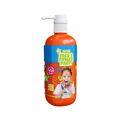 Natural Face & Finger Paint - 1000ml Bottle Dispenser - Orange (109013)