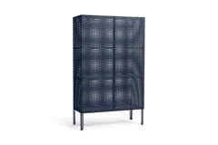 HAY - Perforated Golvskåp Stor - H 146,5cm - Stålblå (Second Chance - ENDAST DEN YTTRE LÅDAN ÄR SKADAD)