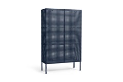 HAY - Perforated Szafka Podłogowa Duża - Wys. 146,5cm - Stalowy Niebieski (Second Chance - TYLKO ZEWNĘTRZNE PUDEŁKO JEST USZKODZONE)