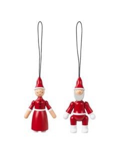 Kay Bojesen - Weihnachtsmann und Weihnachtsfrau - Rot/Weiss - 10 cm
