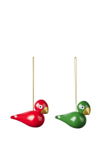 Kay Bojesen - Weihnachtsvögel - Rot/Grün - H5 cm