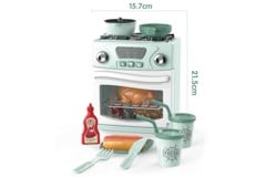 TOYMAX - Komfur m/ovn elektrisk med tilbehør 21,5x15,7cm (500202)