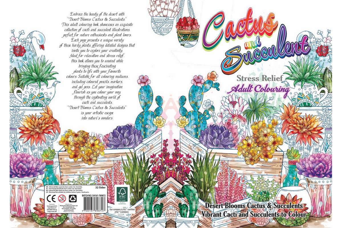 Hobby2You - Malebog A4 Cactus & Succulent 32 sider