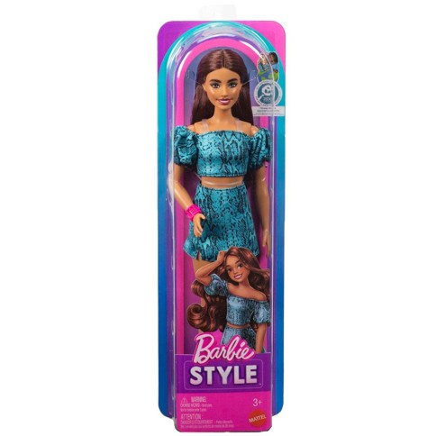 Barbie - Fashionista Teal Animal Print (JJN63)