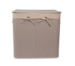 Scandinavian Collection - Bamboo Laundry Basket with 3 Compartments - Natural - 60x40x60cm