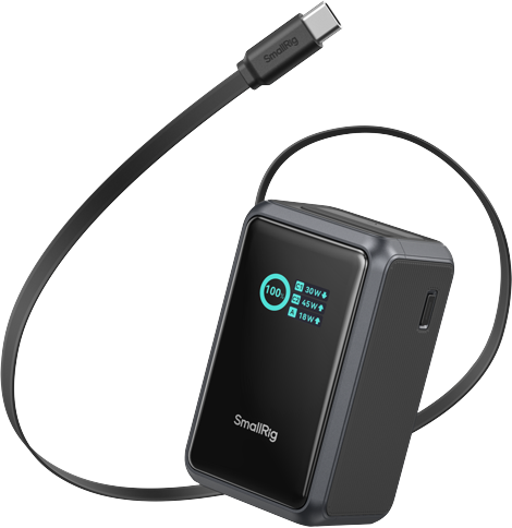 SmallRig - Nano36 Powerbank 10.000 mAh 45 W mit ausziehbarem USB-C-Kabel