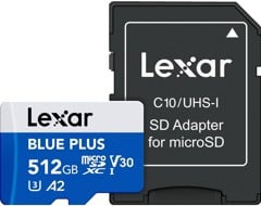 Lexar - MicroSDHC Blue Plus UHS-I with SD adapter 512GB