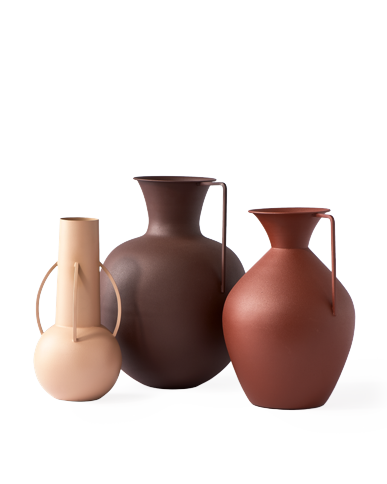 POLSPOTTEN - Roman Vasen - Cognac - 3er-Set