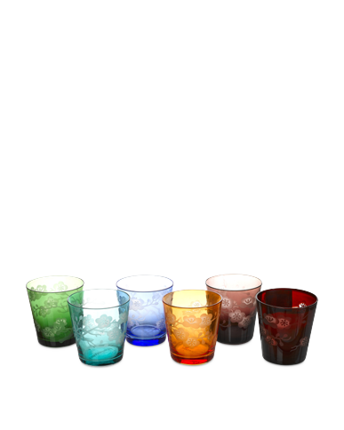 POLSPOTTEN - Blossom Glas - Flerfärgad - Set om 6