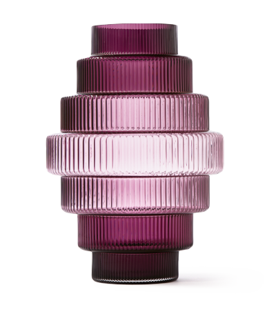 POLSPOTTEN - Steps Vase - L - Mørkelilla