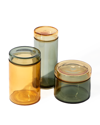 POLSPOTTEN - Caps and Jars - Cognac - Set of 3