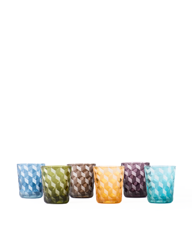POLSPOTTEN - Blocks Tumblers - Flerfarget - Sett med 6