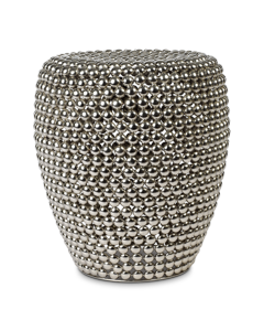 POLSPOTTEN - Dot Taboret - Srebrny - Ø40 x H46 cm