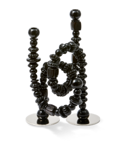 POLSPOTTEN - Beads Kerzenhalter - Schwarz