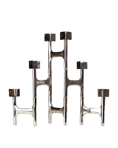 POLSPOTTEN - Square Folding Ljuslykta - Silver
