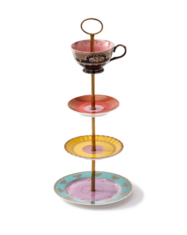 POLSPOTTEN - Grandpa High Tea Set - Kakefat - Flerfarget