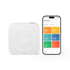 Tado Smart Termostat X (2:a Generationen) – Kabelansluten, Matter & Thread, USB-C Laddningsbar – Matt Vit