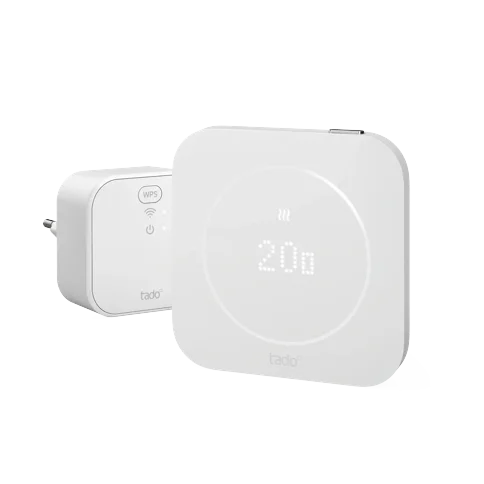 Tado Smart Termostat X (2. Gen.) – Kablet Startpakke med Bridge X, USB-C Oppladbar – Matt Hvit