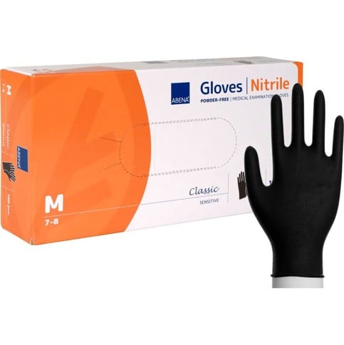 Abena - Nitrile Gloves Black - Medium - 100 pcs.