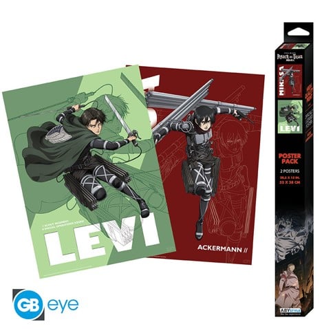 Attack On Titan - Set of 2 Posters - Levi And Mikasa