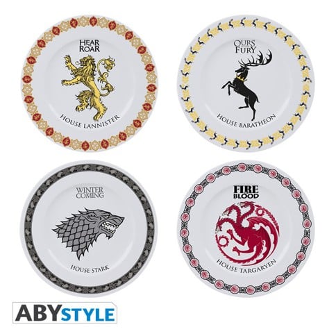 Game Of Thrones - Set Of 4 Plates (Houses)