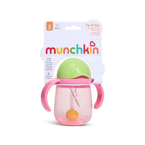 Munchkin - Tip & Sip Straw Trainer Cup - Pink - 207 ml